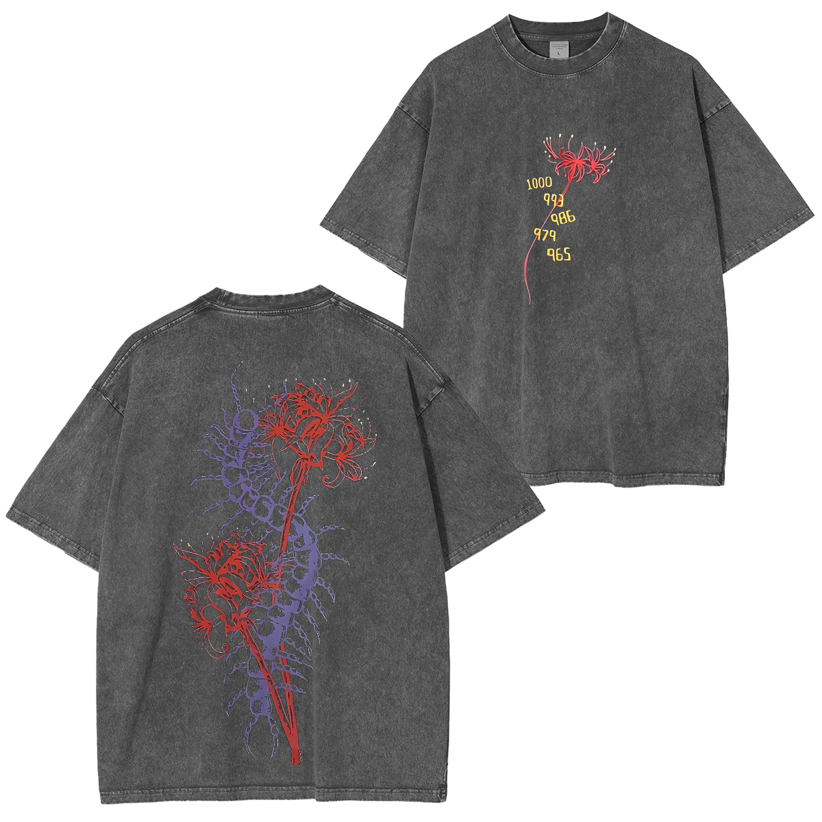 Tokyo Ghoul Acid Wash Oversized Polera Lavada Vintage