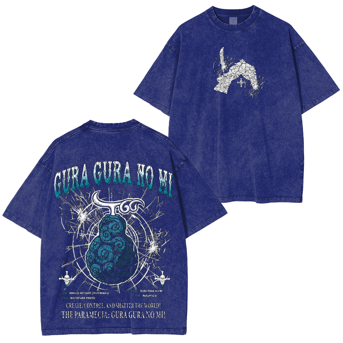 Gura Gura no Mi-One Piece Vintage Washed T-shirt/Crewneck/Hoodie
