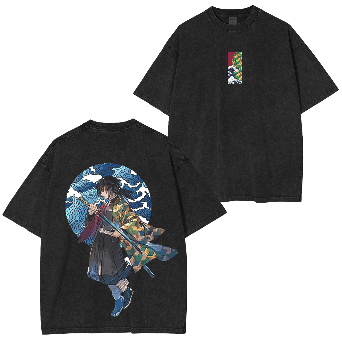Giyu Tomioka – Water Hashira Vintage Washed T-shirt/Crewneck/Hoodie