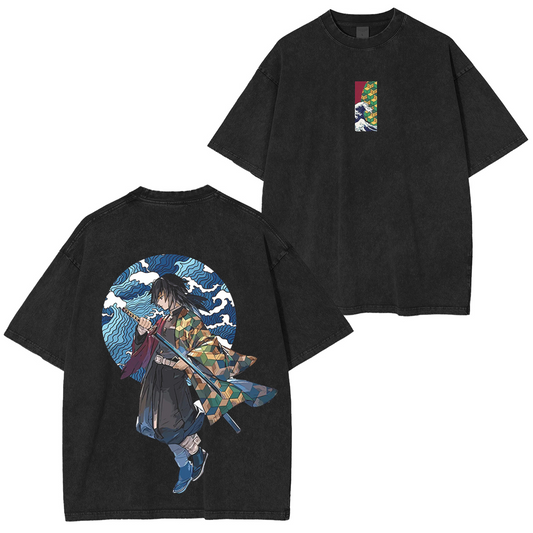 Giyu Tomioka – Water Hashira Vintage Washed T-shirt/Crewneck/Hoodie