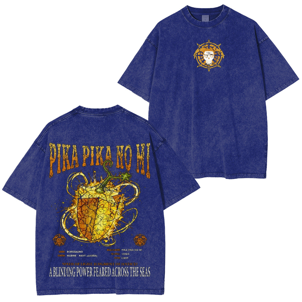 Pika Pika no Mi One Piece Vintage Washed T-shirt/Crewneck/Hoodie