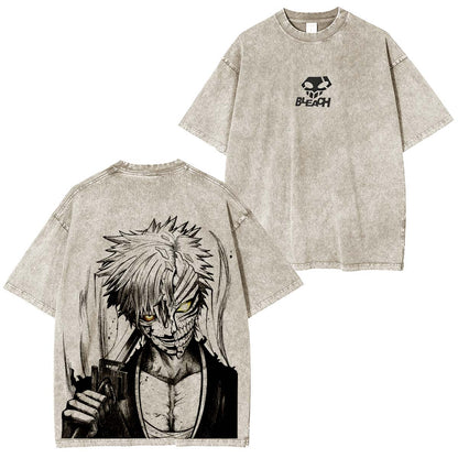 Ichigo Bleach Anime Double Printed Polera Lavada Vintage