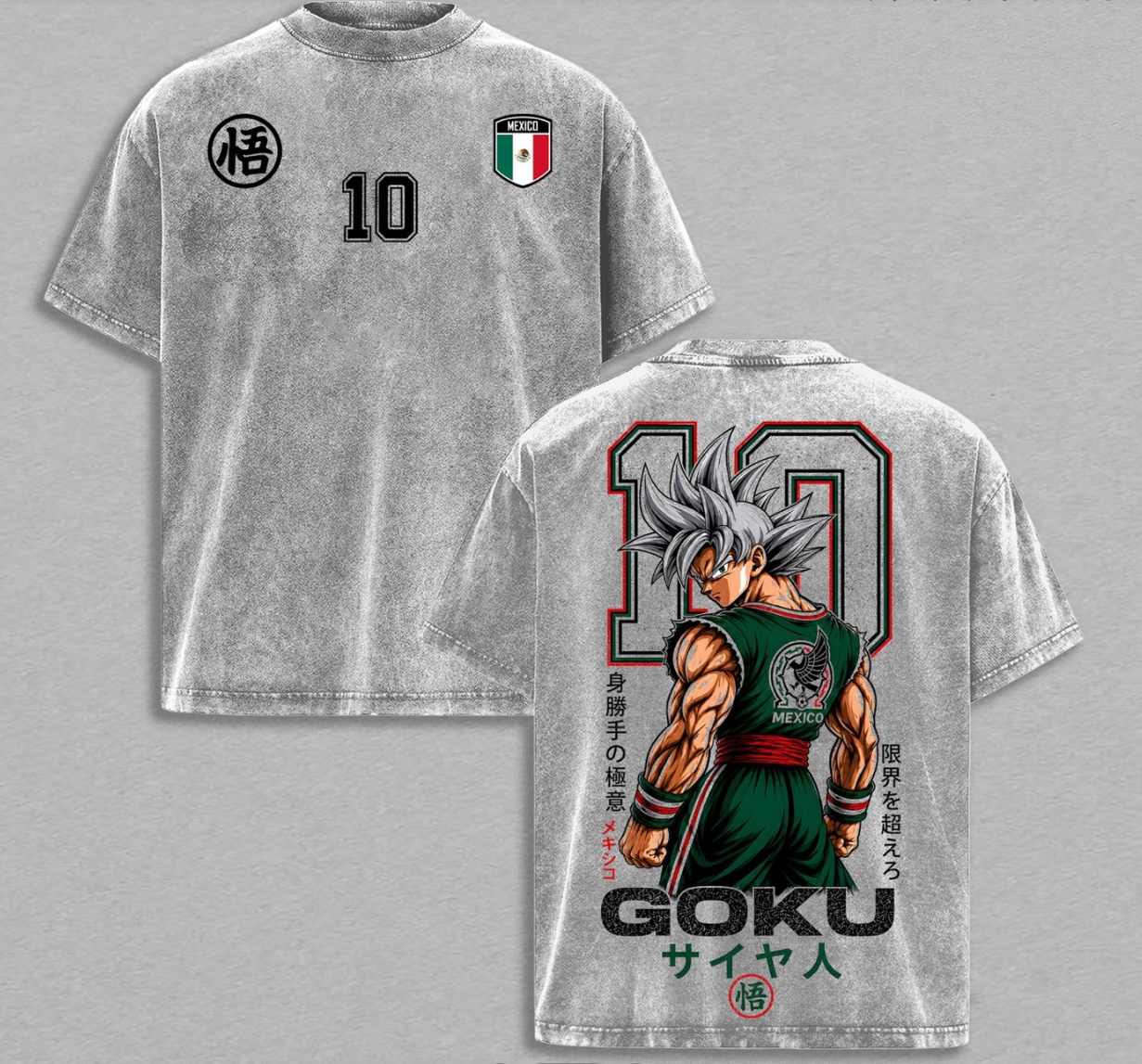 Dragon Ball and Mexico Goku Vintage Polera Unisex Lavada