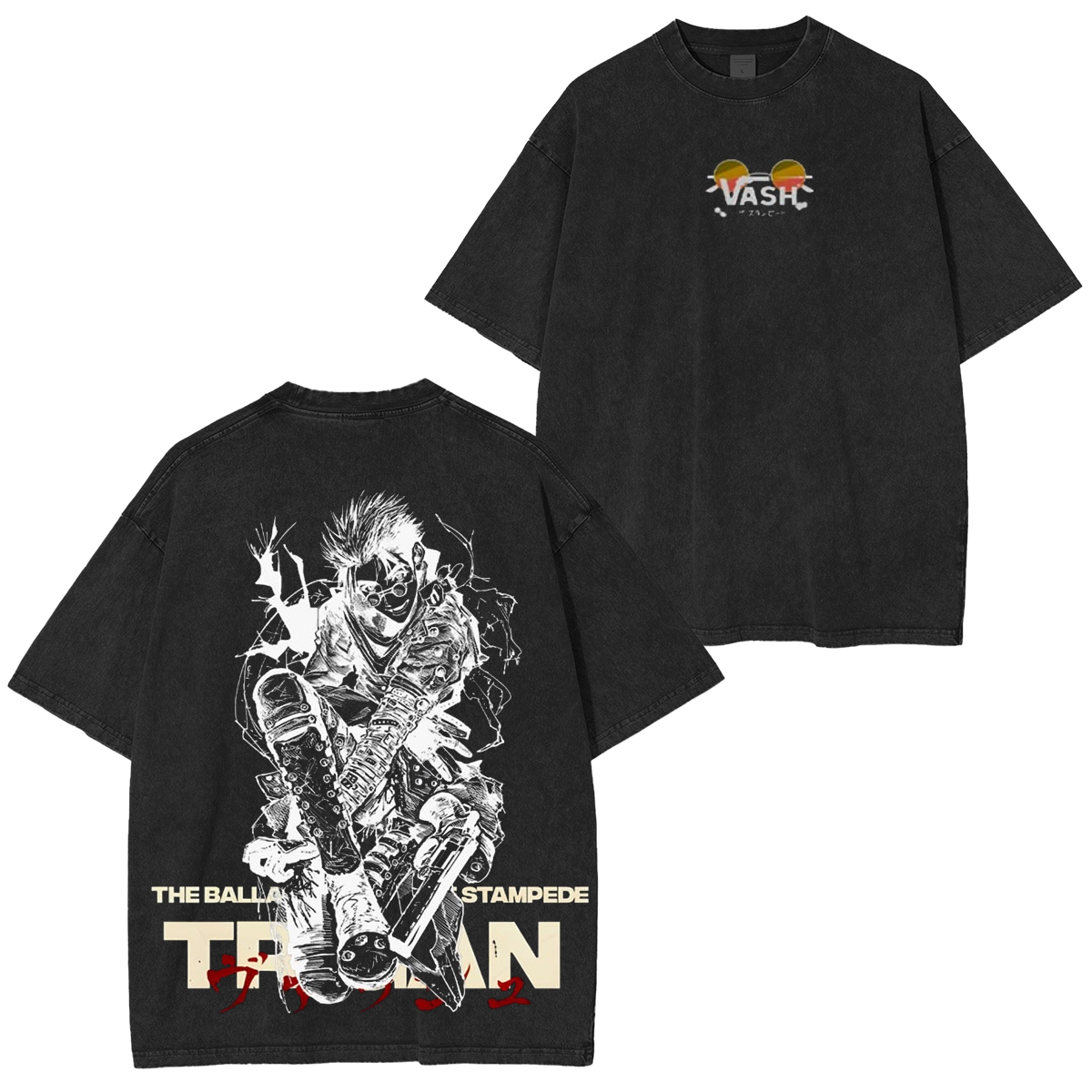 Trigun Anime Washed T-shirt