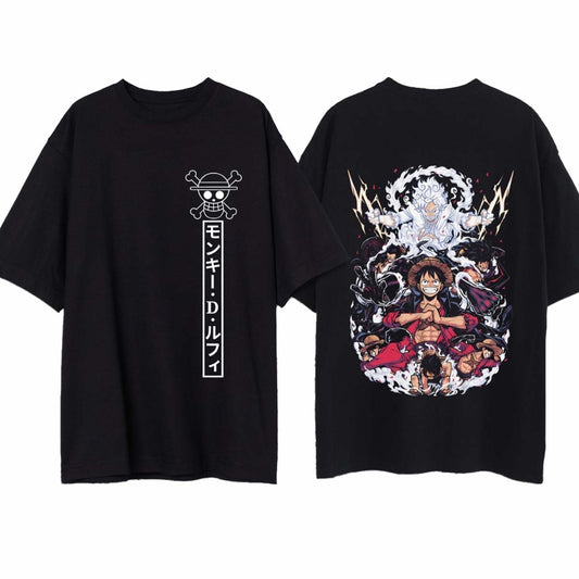 One Piece Luffy All Transformations Anime Polera