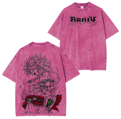 Dragon Ball Z Broly Anime Polera Lavada Vintage