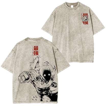 One Punch Man Polera Lavada Vintage