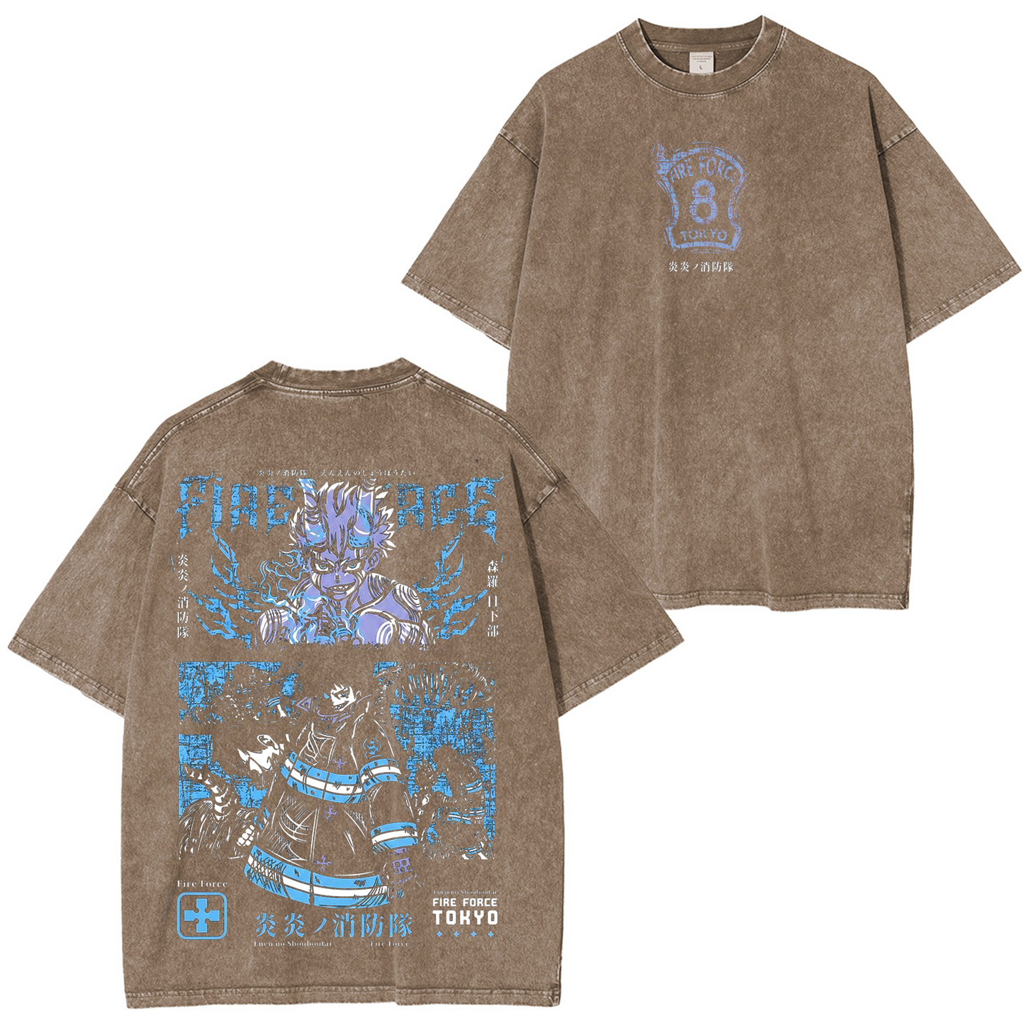 Shinra Kusakabe- Fire Force Anime Washed T-shirt/Crewneck/Hoodie
