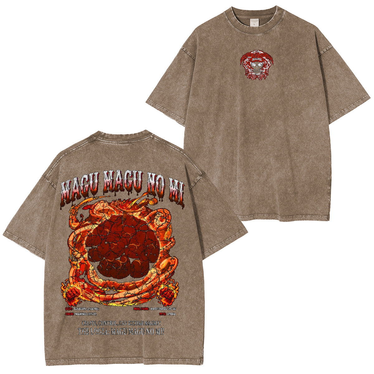 Magu Magu no Mi One Piece Vintage Washed T-shirt/Crewneck/Hoodie
