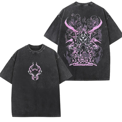 Solo Leveling Printed Polera Unisex Lavada