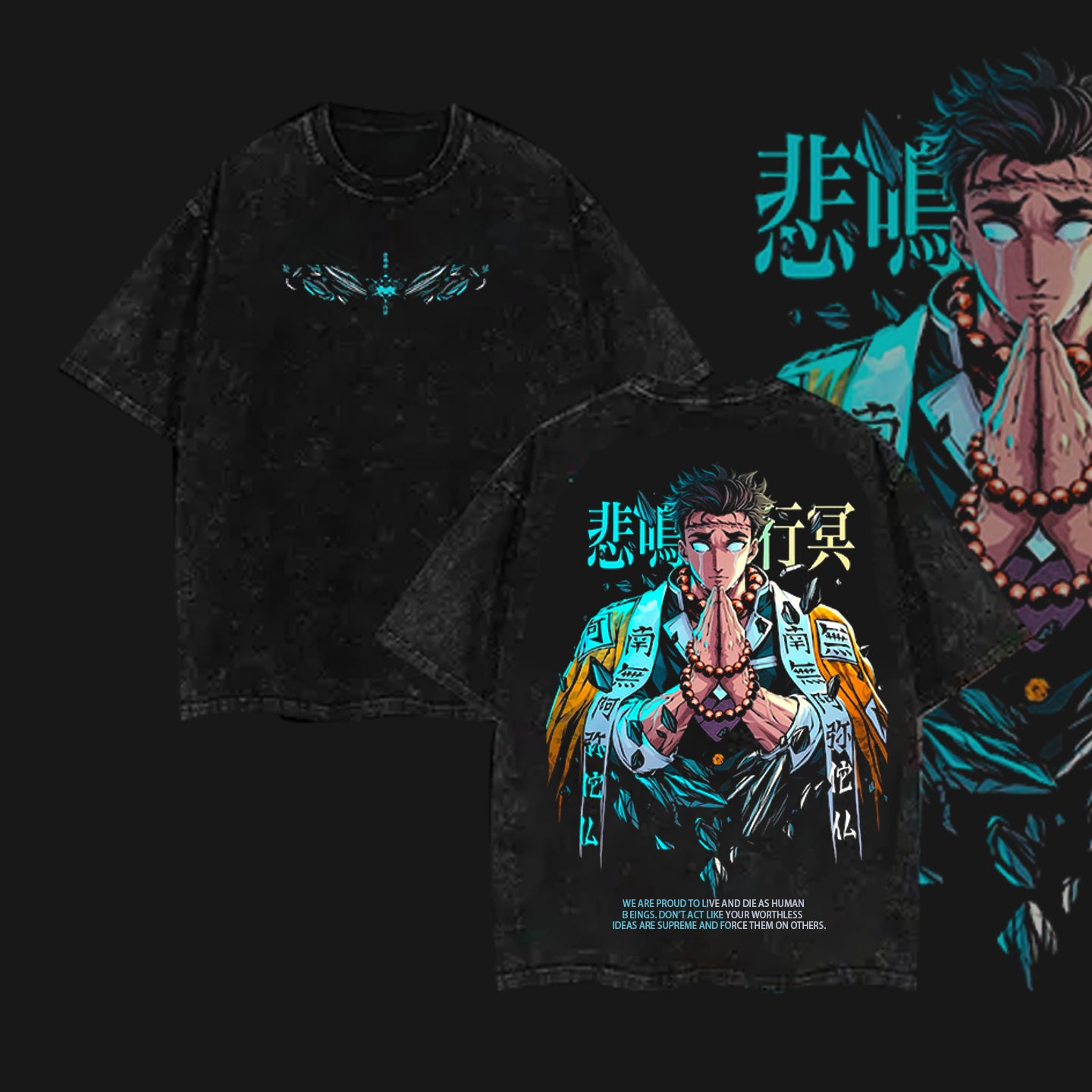 Hashira Demon Slayer Polera – Rengoku, Giyu, Tengen, Obanai, Gyomei, Mitsuri Oversize Lavada Vintage