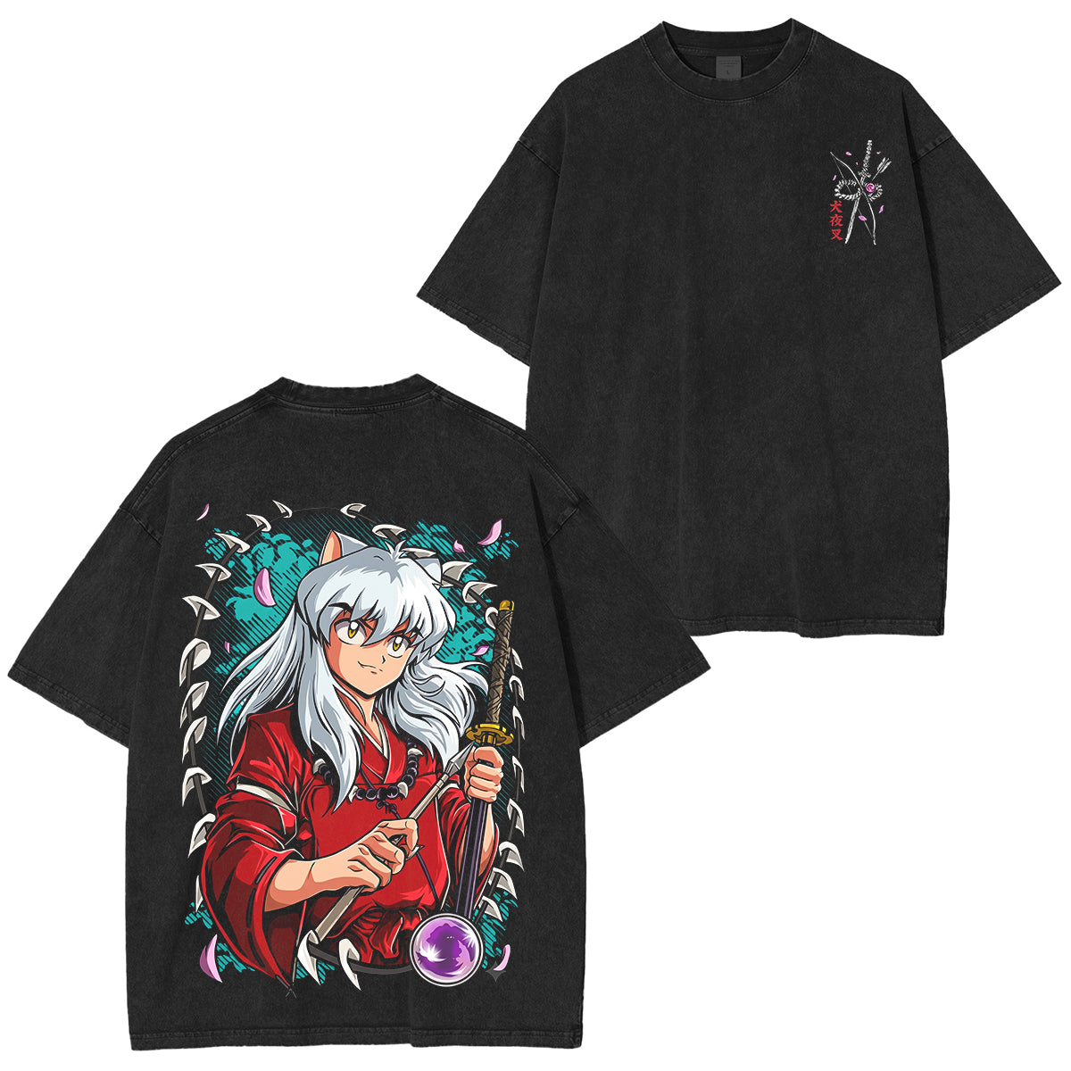 Inuyasha Vintage Polera Unisex Lavada