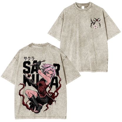 Naruto Sakura Haruno Anime Polera Lavada