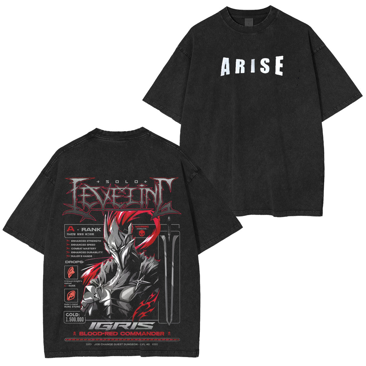 Igris Solo Leveling Vintage washed T-shirt/Crewneck/Hoodie