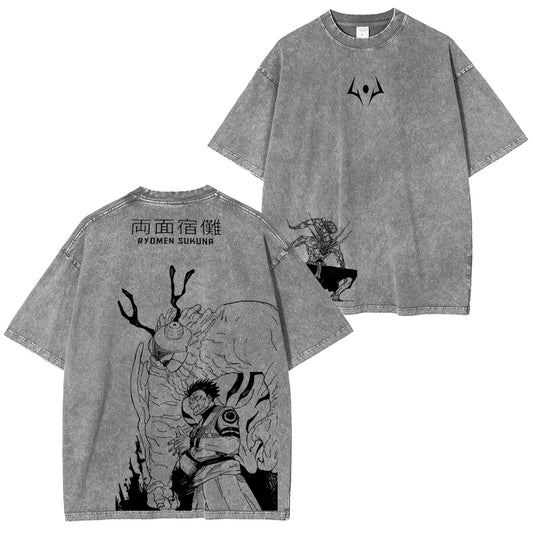 Jujutsu Kaisen :Ryomen Sukuna Vintage washed T-shirt/Crewneck/Hoodie