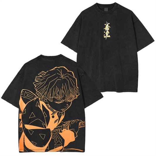 Fashion Anime Demon Slayer Cotton Washed T-shirts