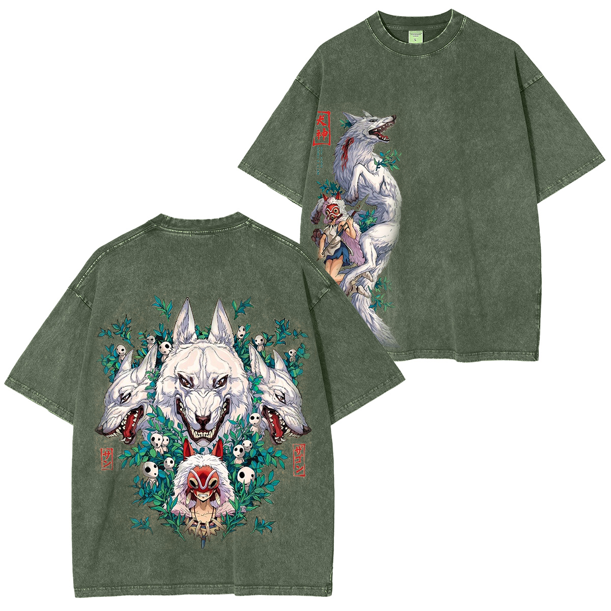 Mononoke Hime Polera Lavada Vintage