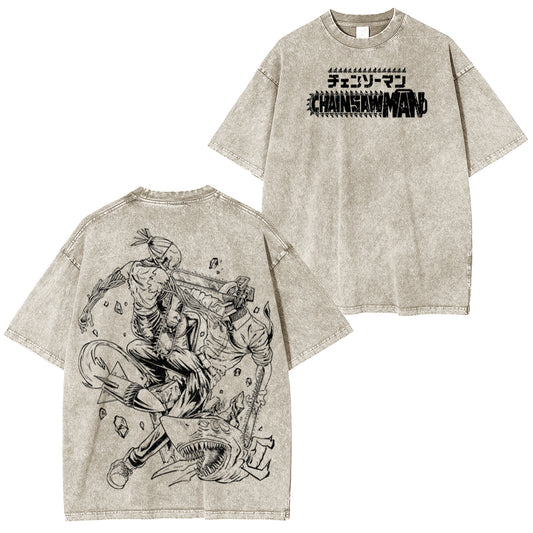 Chainsaw Man Vintage Washed T-shirt/Crewneck/Hoodie