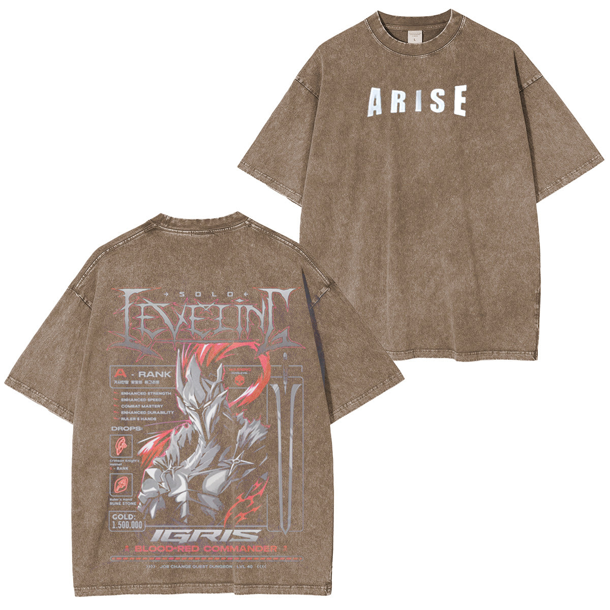 Igris Solo Leveling Vintage washed T-shirt/Crewneck/Hoodie