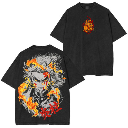 Kyojuro Rengoku Demon Slayer Polera Lavada