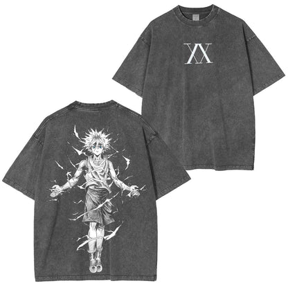 Hunter x Hunter Anime Printed Oversized Polera Lavada