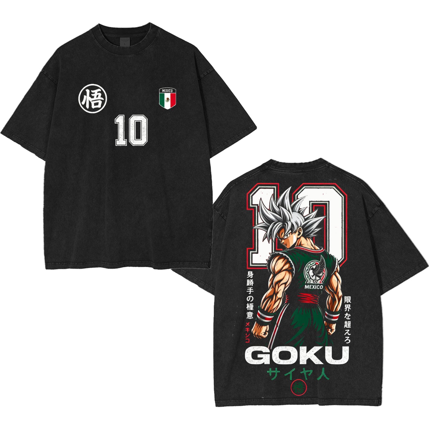 Dragon Ball and Mexico Goku Vintage Polera Unisex Lavada