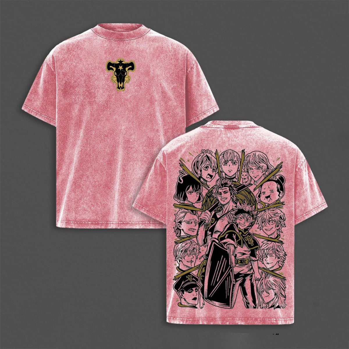 Black Clover:Asta Vs Yami Sukehiro Black Bulls Polera Lavada Vintage