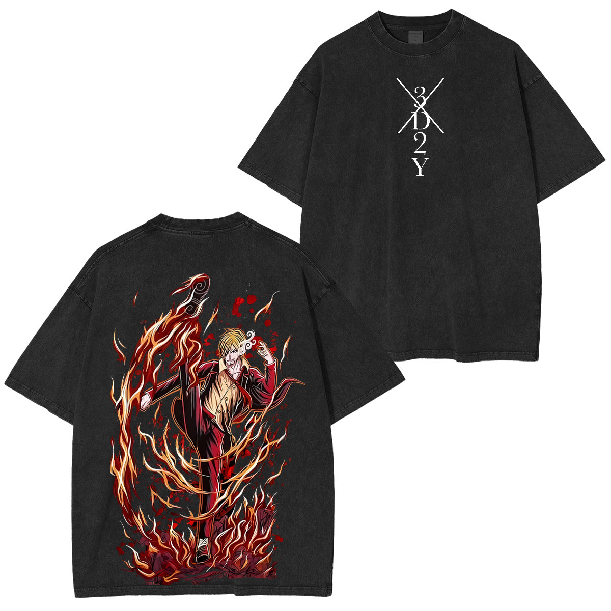 One Piece： Sanji Vintage washed T-shirt/Crewneck/Hoodie