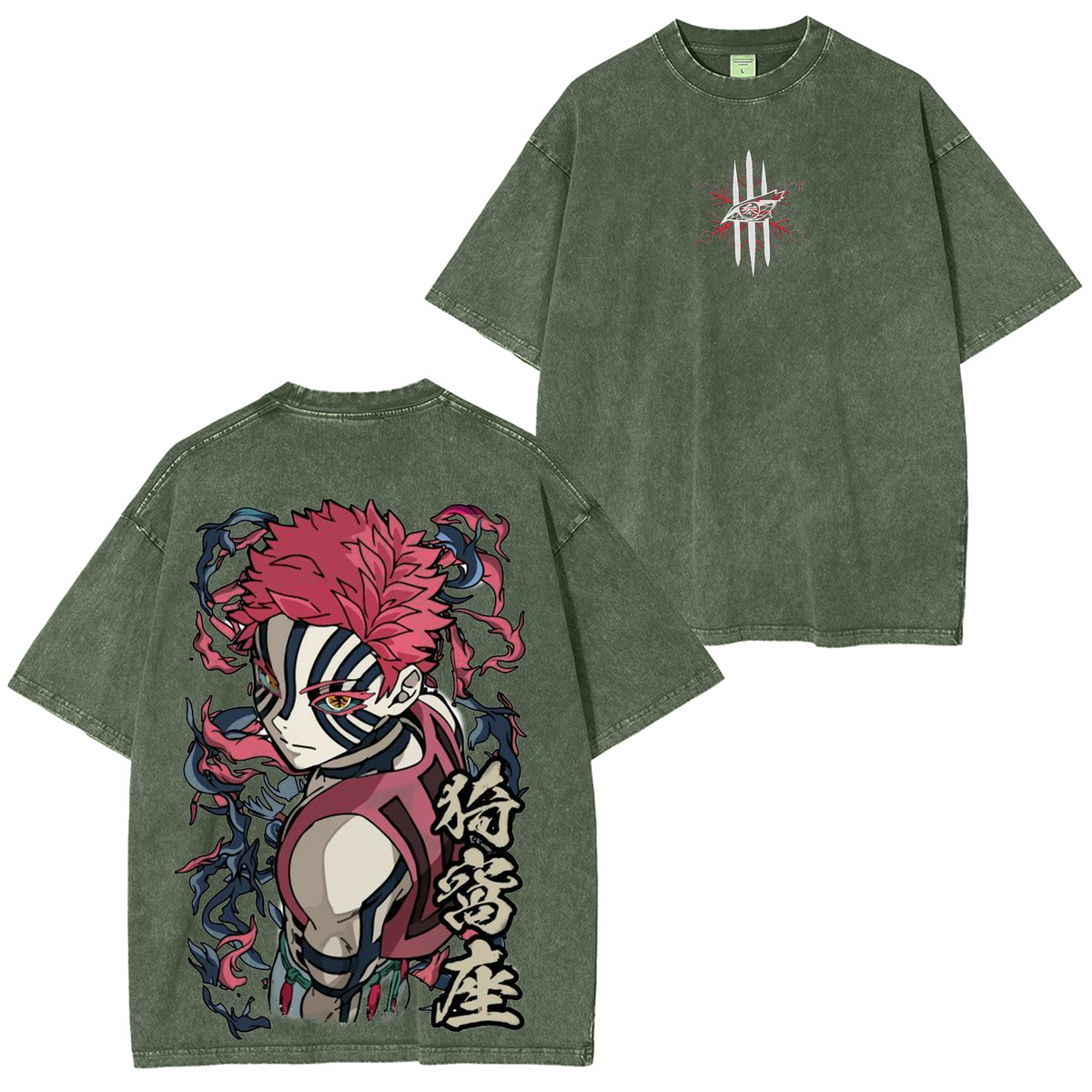 Akaza Demon Slayer Unisex Anime Polera