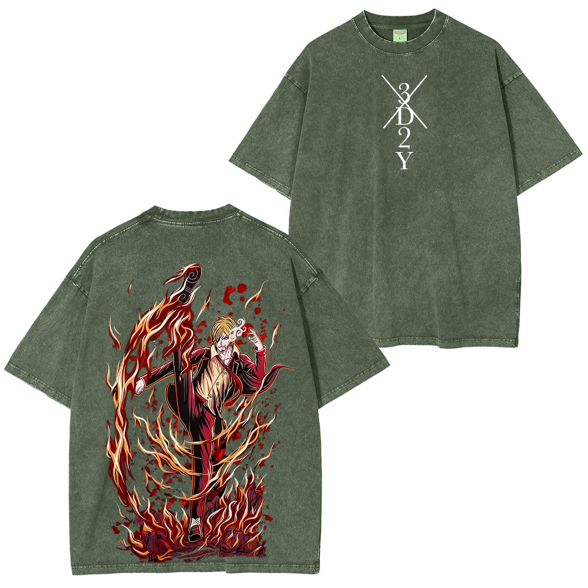 One Piece： Sanji Vintage washed T-shirt/Crewneck/Hoodie
