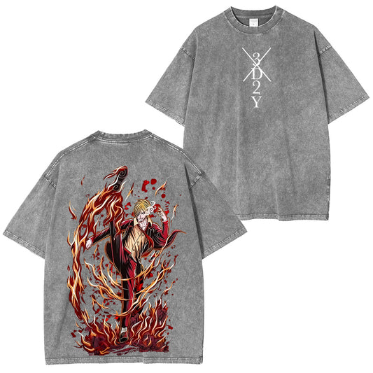 One Piece： Sanji Vintage washed T-shirt/Crewneck/Hoodie
