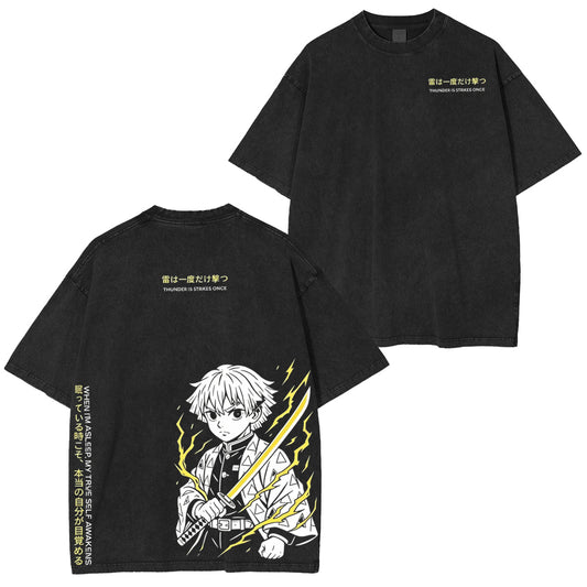 Zenitsu Demon Slayer Vintage washed T-shirt/Crewneck/Hoodie