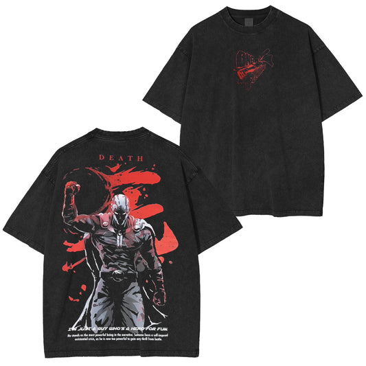 One Punch Man Polera Lavada Vintage