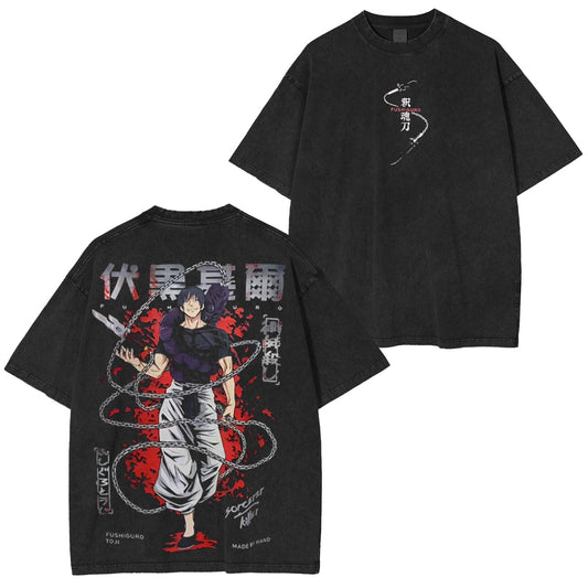 Megumi Fushiguro Jujutsu Kaisen Vintage Washed T-shirt/Crewneck/Hoodie
