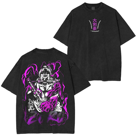 Zoro Asura X One Piece Anime Washed T-shirt/Crewneck/Hoodie