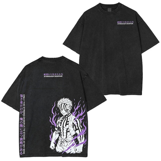 Demon Slayer :Akaza Vintage washed T-shirt/Crewneck/Hoodie
