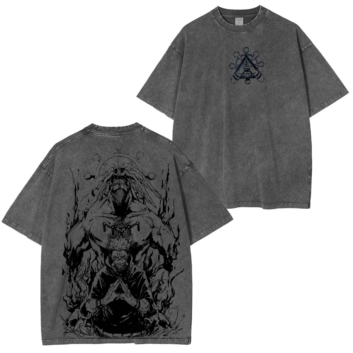 Sukuna & Mahoraga Vintage Washed Unisex Polera