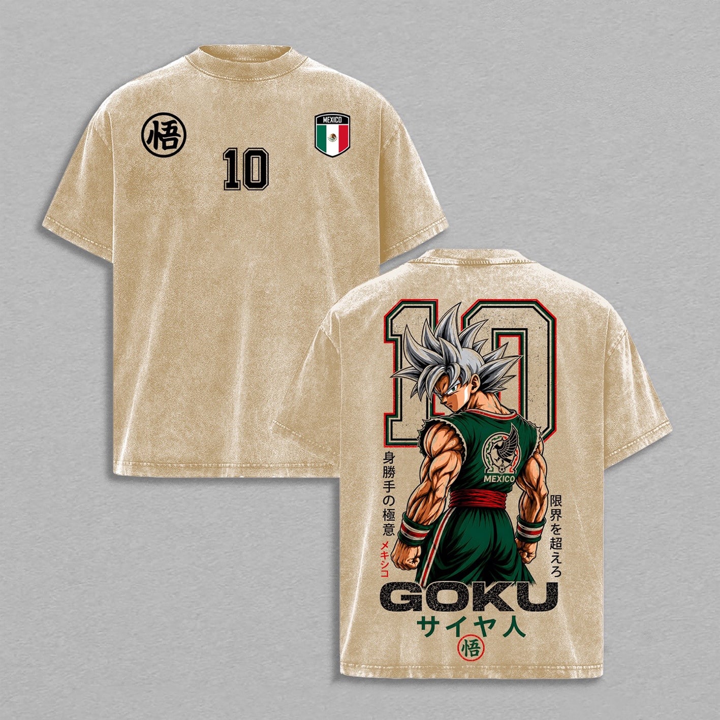 Dragon Ball and Mexico Goku Vintage Polera Unisex Lavada