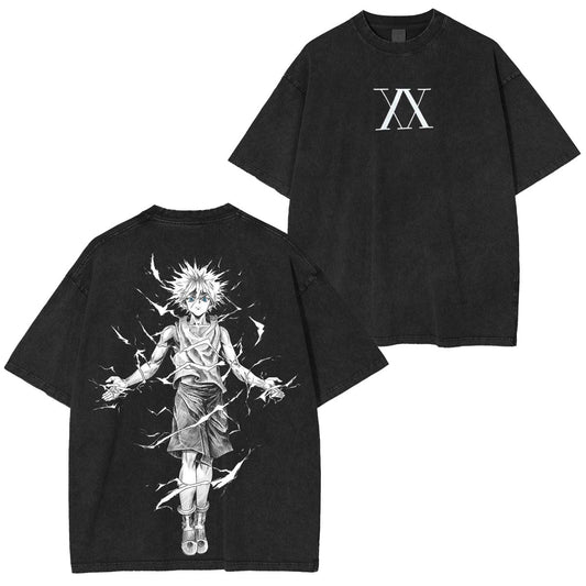 Hunter x Hunter Anime Printed Oversized Polera Lavada