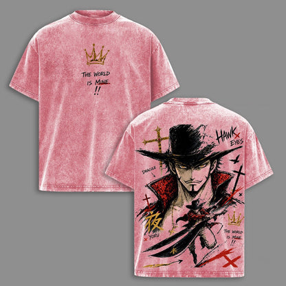 One Piece Mihawk Anime Polera Lavada