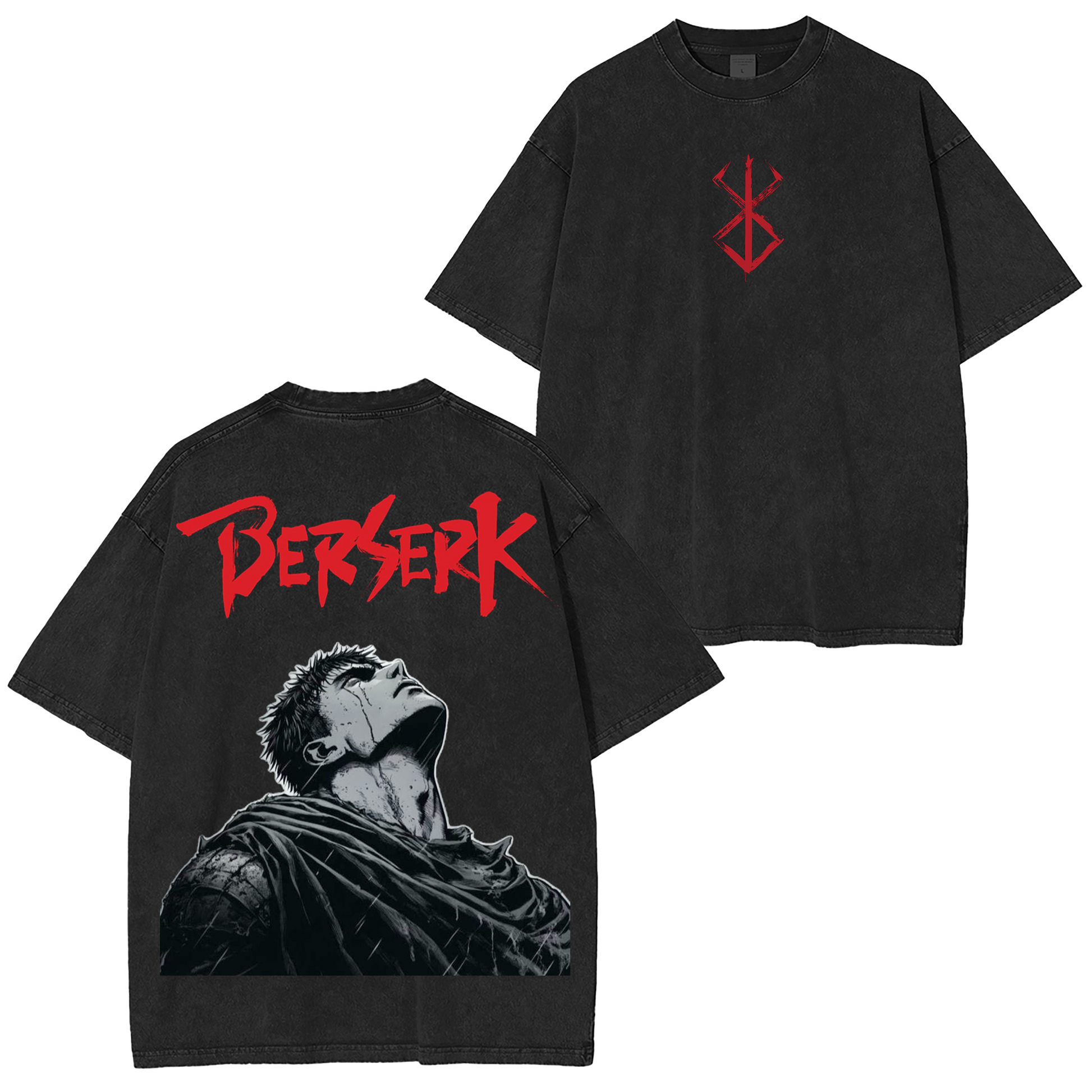 Guts Berserk Anime Polera Lavada