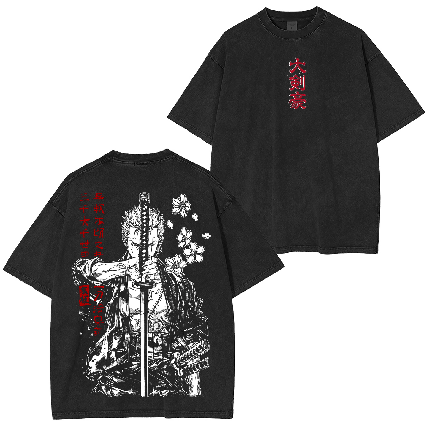 Zoro,One Piece Anime Polera Lavada