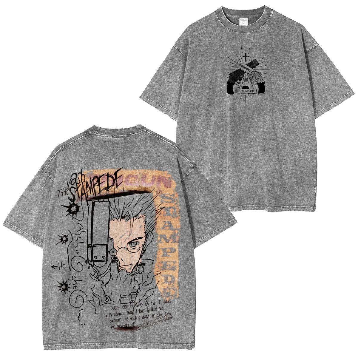 Trigun :Vash the Stampede Vintage washed T-shirt/Crewneck/Hoodie