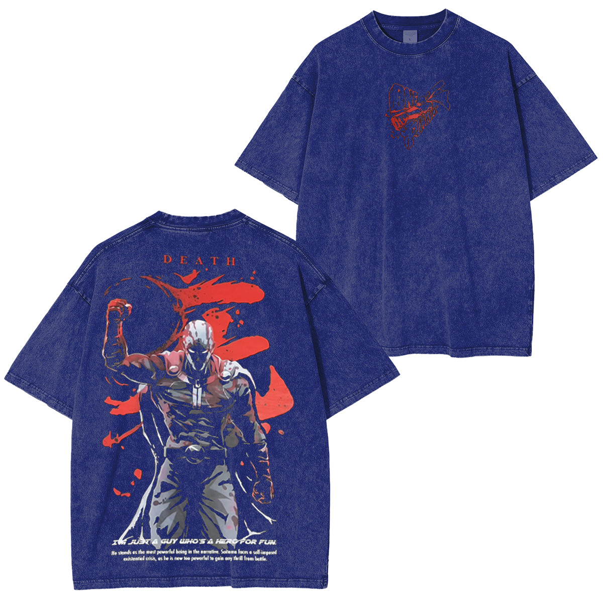 One Punch Man Polera Lavada Vintage