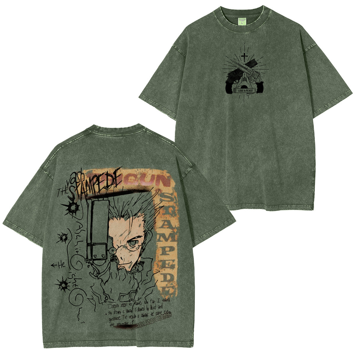 Trigun :Vash the Stampede Vintage washed T-shirt/Crewneck/Hoodie