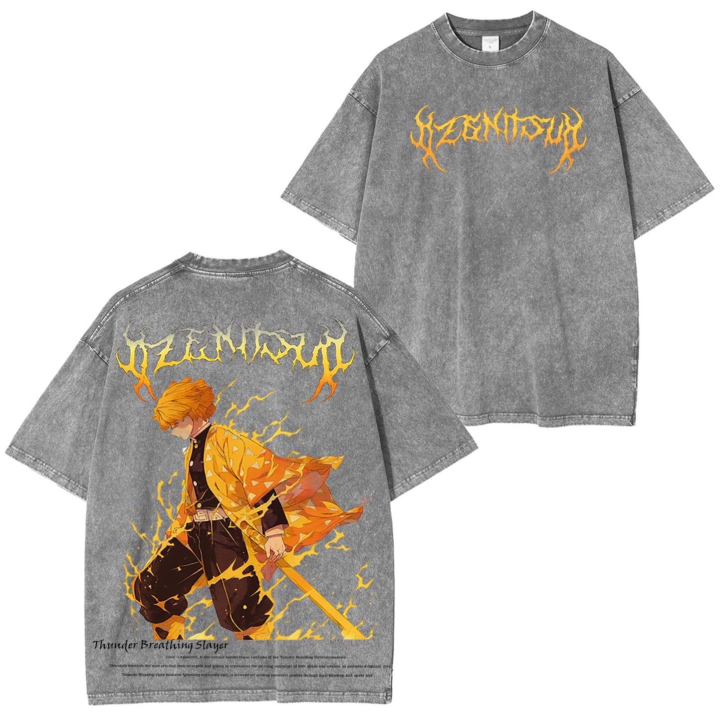 Anime Kyojuro Rengoku Demon Slayer Graphic Vintage T-Shirt