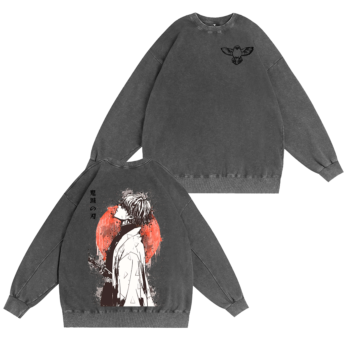 Zenitsu Demon Slayer Anime Unisex Washed Crewneck Sweatshirt