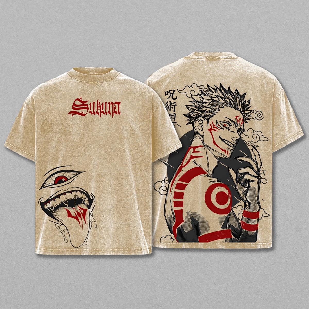 Jujutsu Kaisen Sukuna Washed T-shirt/Crewneck/Hoodie