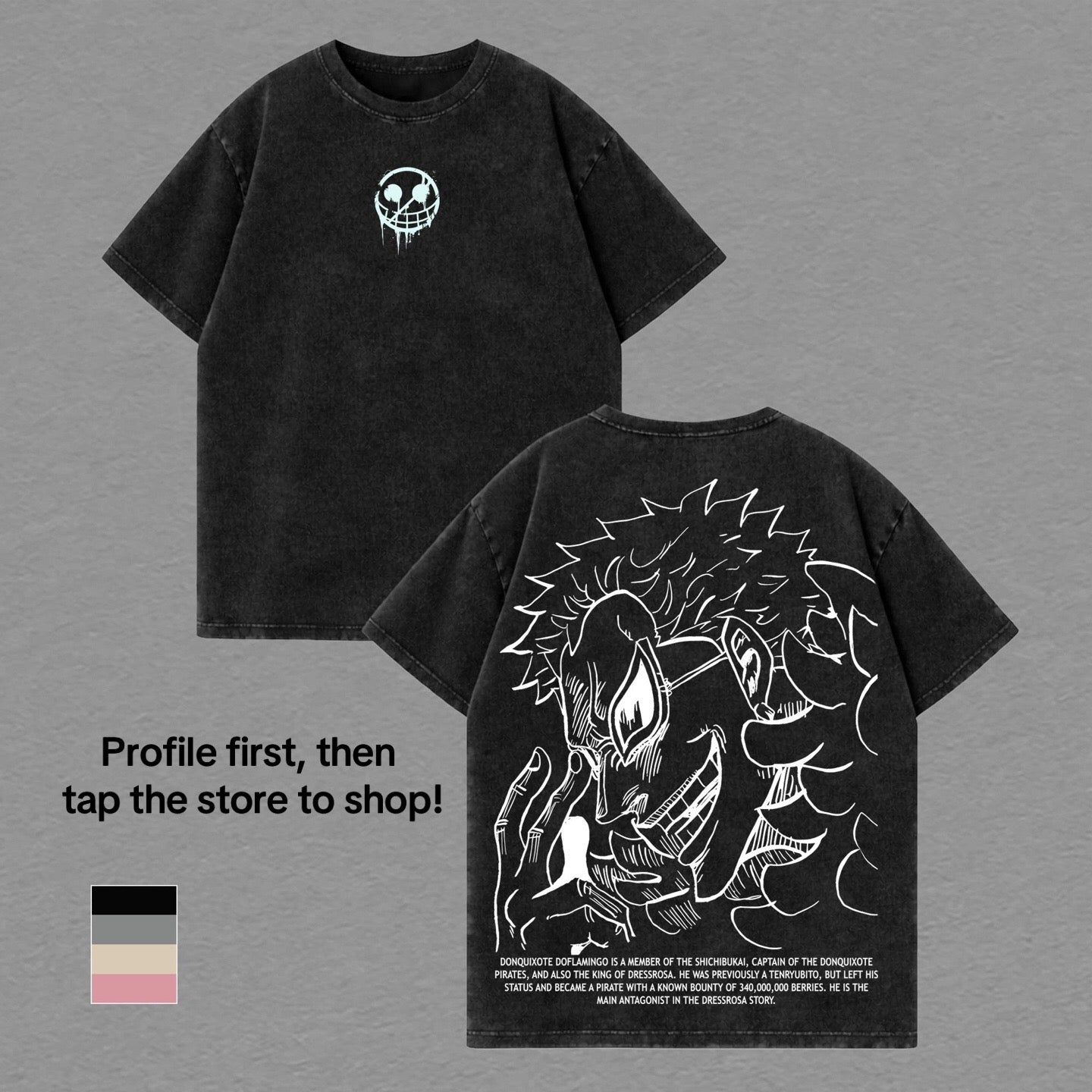 Doflamingo One Piece washed T-shirt/Crewneck/Hoodie