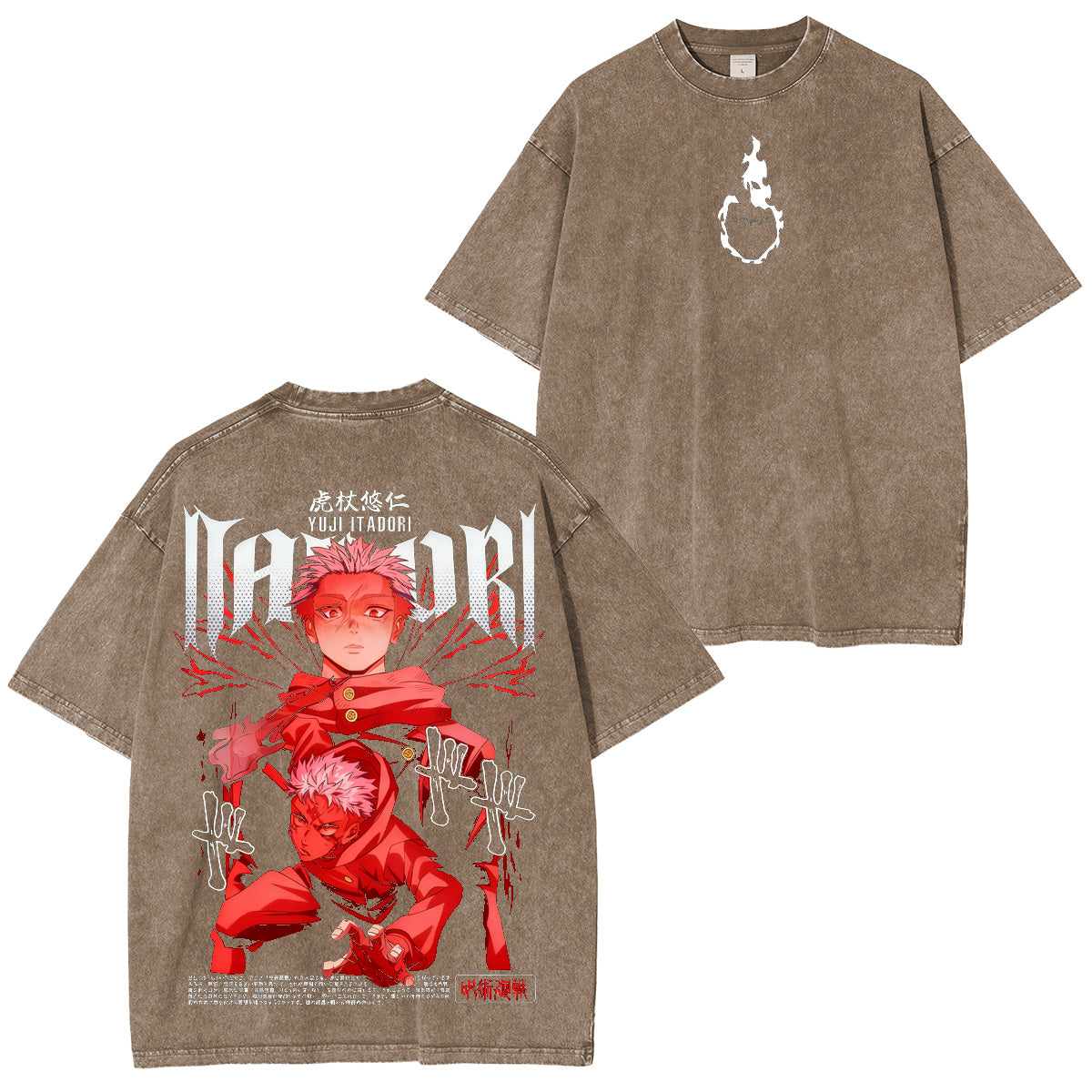 Jujutsu Kaisen Itadori Yuuji Vintage Washed T-shirt/Crewneck/Hoodie